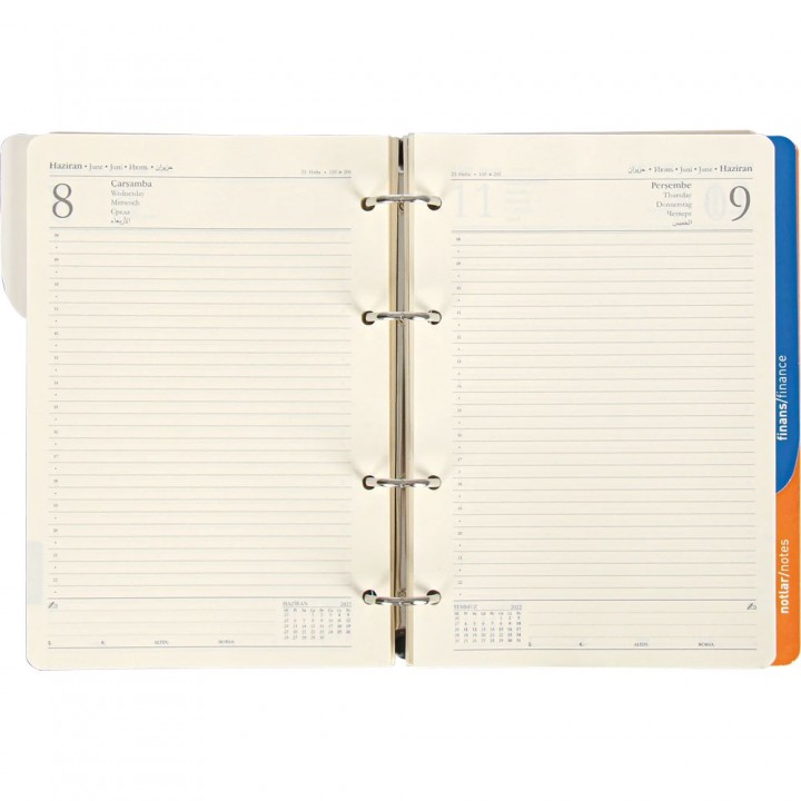 Lacivert organizer ajanda metal tokalı termo deri 18x23 cm logo baskılı kurumsal ajanda
